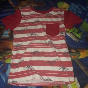 Boys kids dinosaur striped shirt
